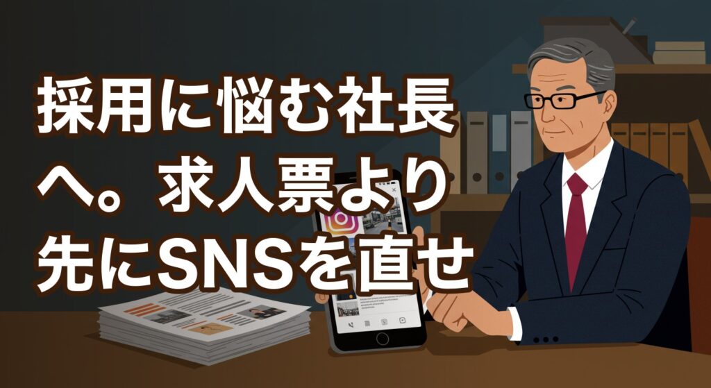 採用に悩む社長へ。求人票より先にSNSを直せ