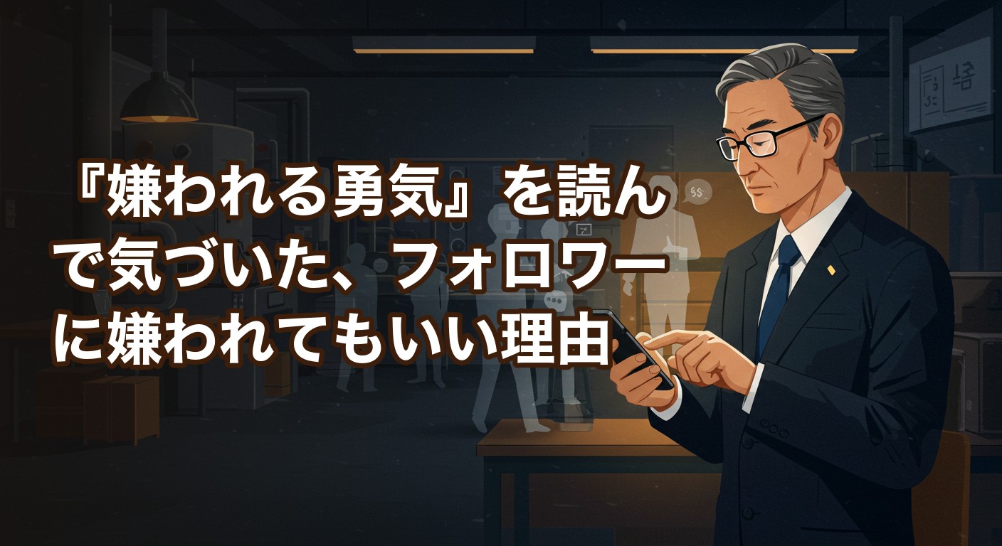 『嫌われる勇気』を読んで気づいた、フォロワーに嫌われてもいい理由