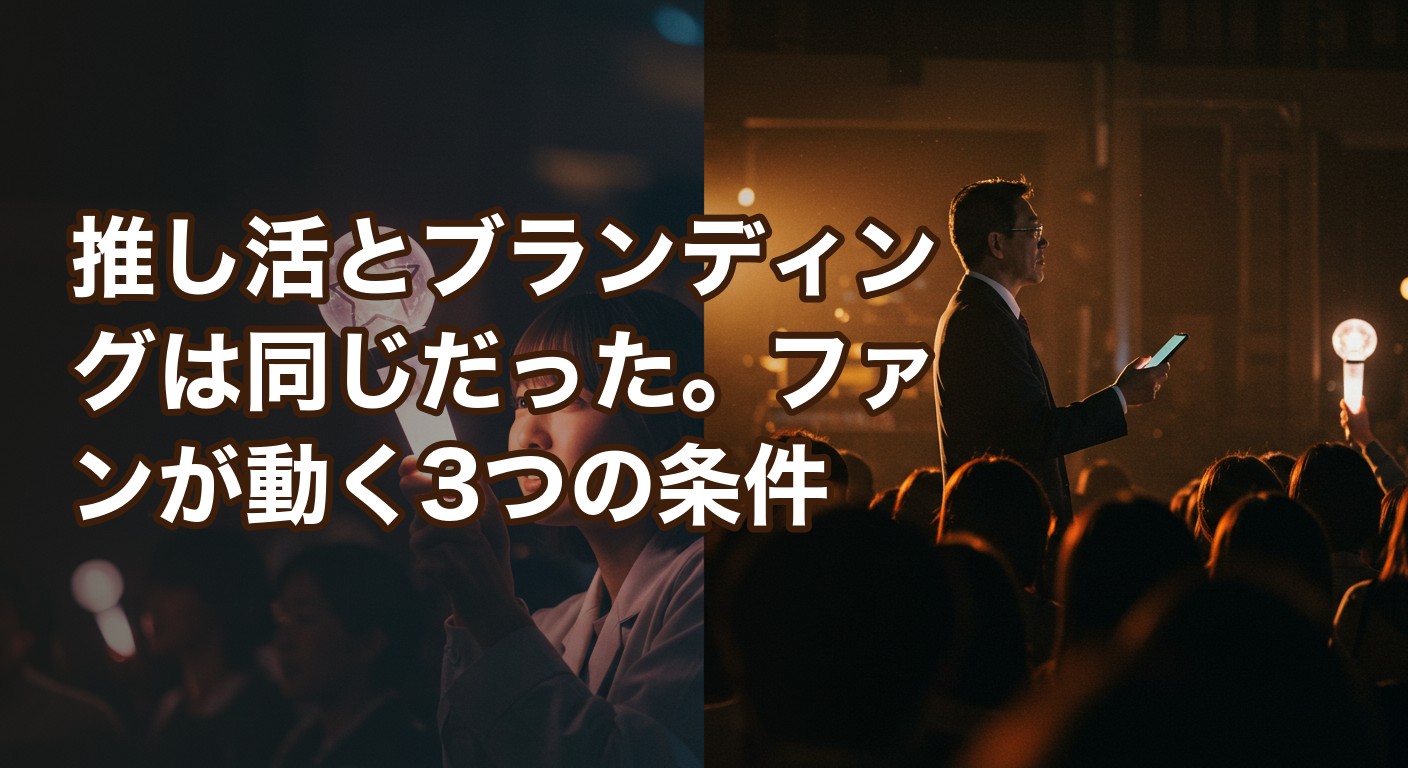 推し活とブランディングは同じだった。ファンが動く3つの条件
